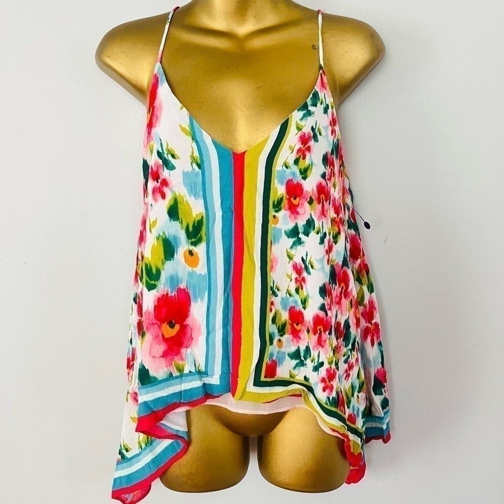 Zara floral asymmetrical tank top